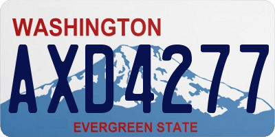 WA license plate AXD4277
