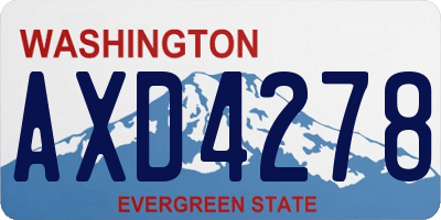 WA license plate AXD4278