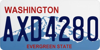WA license plate AXD4280