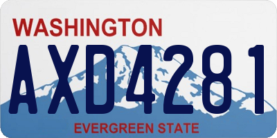 WA license plate AXD4281