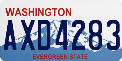 WA license plate AXD4283