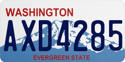 WA license plate AXD4285