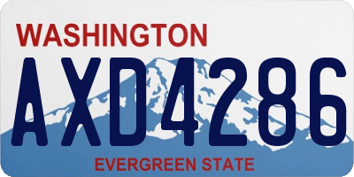 WA license plate AXD4286