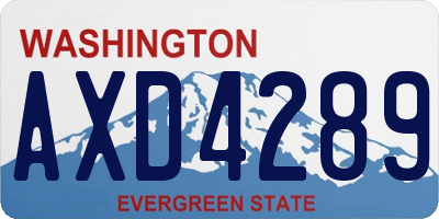 WA license plate AXD4289
