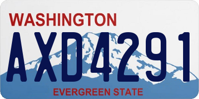 WA license plate AXD4291