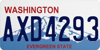 WA license plate AXD4293