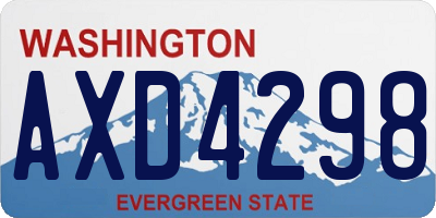 WA license plate AXD4298