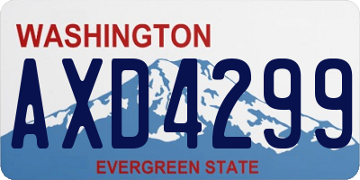 WA license plate AXD4299