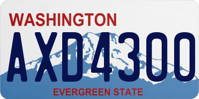 WA license plate AXD4300