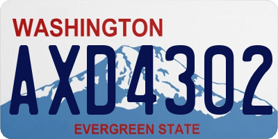 WA license plate AXD4302