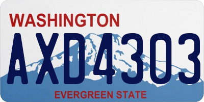 WA license plate AXD4303