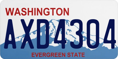 WA license plate AXD4304