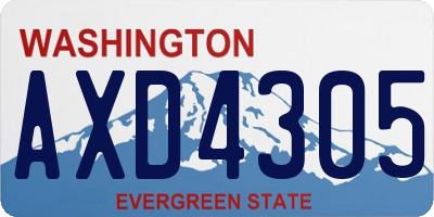 WA license plate AXD4305