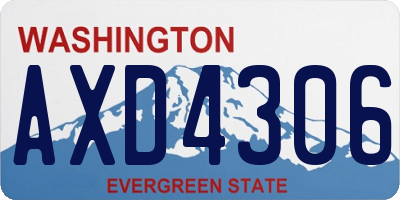 WA license plate AXD4306