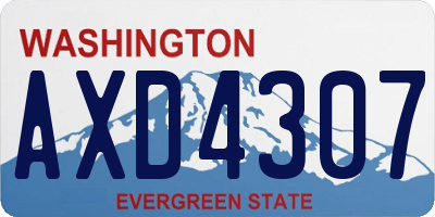 WA license plate AXD4307