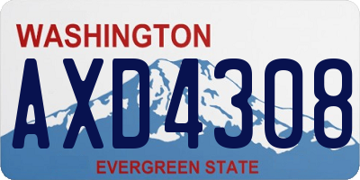 WA license plate AXD4308
