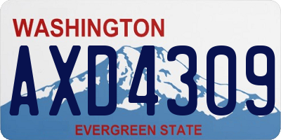 WA license plate AXD4309