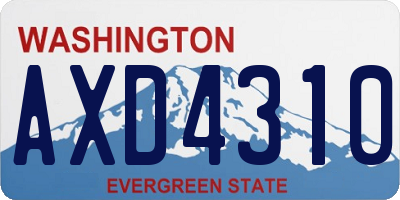 WA license plate AXD4310