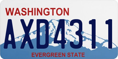 WA license plate AXD4311