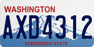 WA license plate AXD4312
