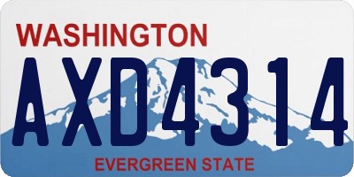 WA license plate AXD4314