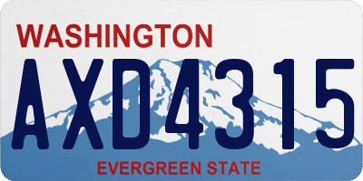 WA license plate AXD4315