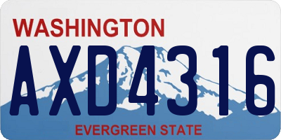 WA license plate AXD4316