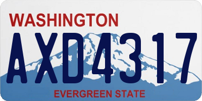 WA license plate AXD4317