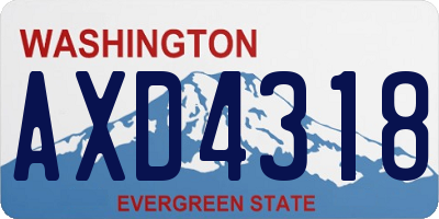 WA license plate AXD4318