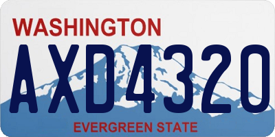 WA license plate AXD4320