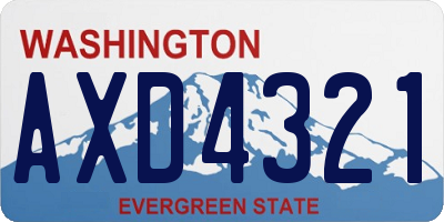 WA license plate AXD4321