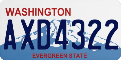 WA license plate AXD4322