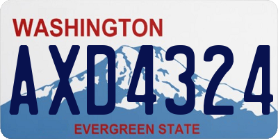 WA license plate AXD4324