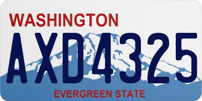WA license plate AXD4325