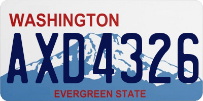 WA license plate AXD4326