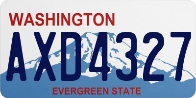 WA license plate AXD4327