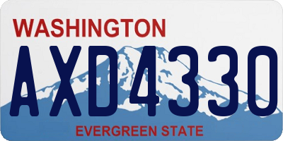 WA license plate AXD4330