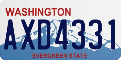 WA license plate AXD4331
