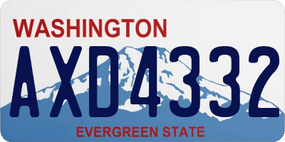 WA license plate AXD4332