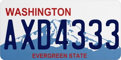 WA license plate AXD4333
