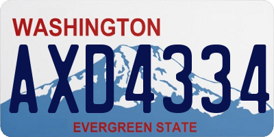 WA license plate AXD4334
