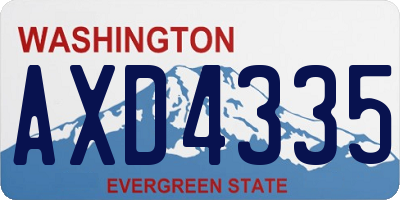 WA license plate AXD4335