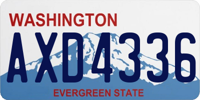 WA license plate AXD4336