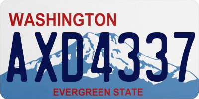 WA license plate AXD4337