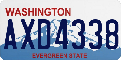 WA license plate AXD4338