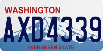 WA license plate AXD4339