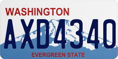 WA license plate AXD4340