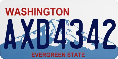 WA license plate AXD4342