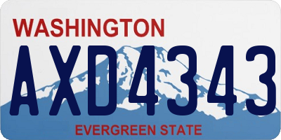 WA license plate AXD4343