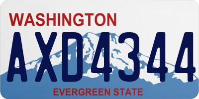 WA license plate AXD4344
